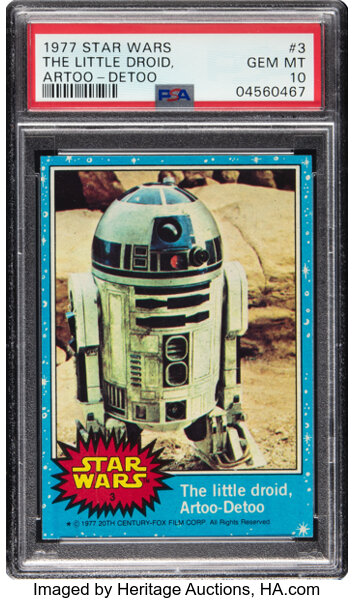 1977 Topps Star Wars #3 — The Little Droid, Artoo-Detoo, front of card